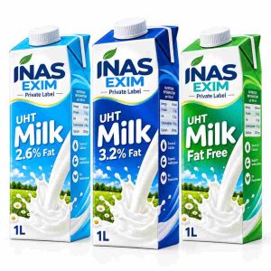 UHT milk from Ukraine in 2.6% and 3.2% fat. 6-month shelf life, aseptic packaging, wholesale supply and private label solutions by INAS EXIM.