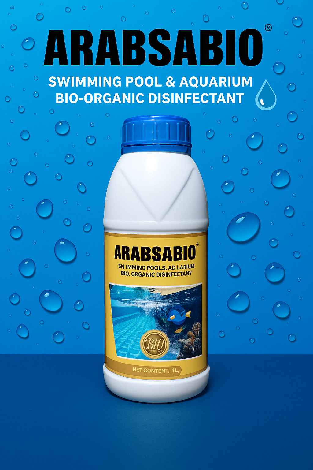 Pool & Aquarium Cleaner ARABSABIO® is a natural, chlorine-free enzyme solution for clean, safe, and eco-friendly water care.