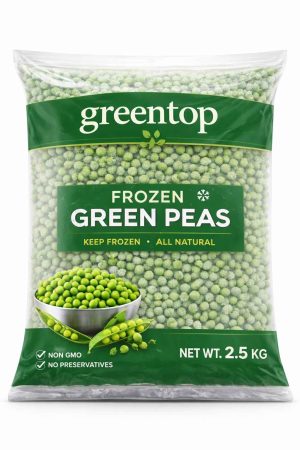 Frozen Green Peas – GreenTop Catering Pack 4×2.5kg | Private Label from India