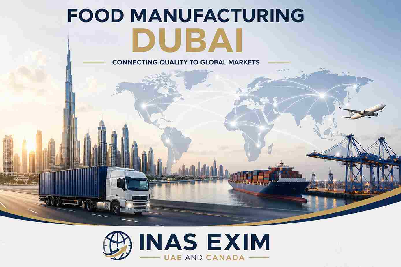 Food Manufacturing Dubai with global logistics network connecting UAE and Canada through INAS EXIM