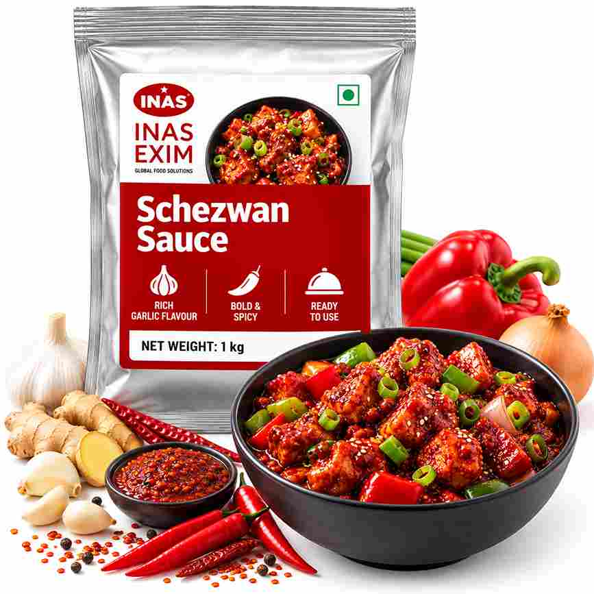 Schezwan Ready-to-Use Sauce for restaurants, hotels and HORECA in UAE. 1 kg food service pack ideal for chilli chicken, fried rice, paneer and more.