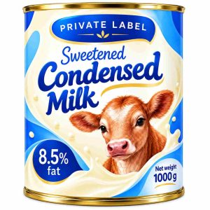 Sweetened Condensed Milk 8.5% Fat, 1L can – Private Label and HORECA Supply