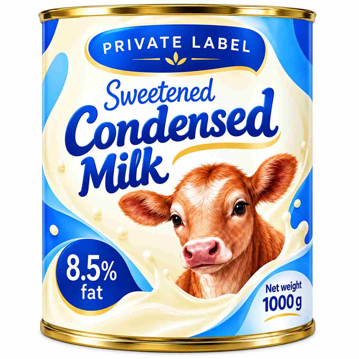 Sweetened Condensed Milk 8.5% Fat, 1L can – Private Label and HORECA Supply